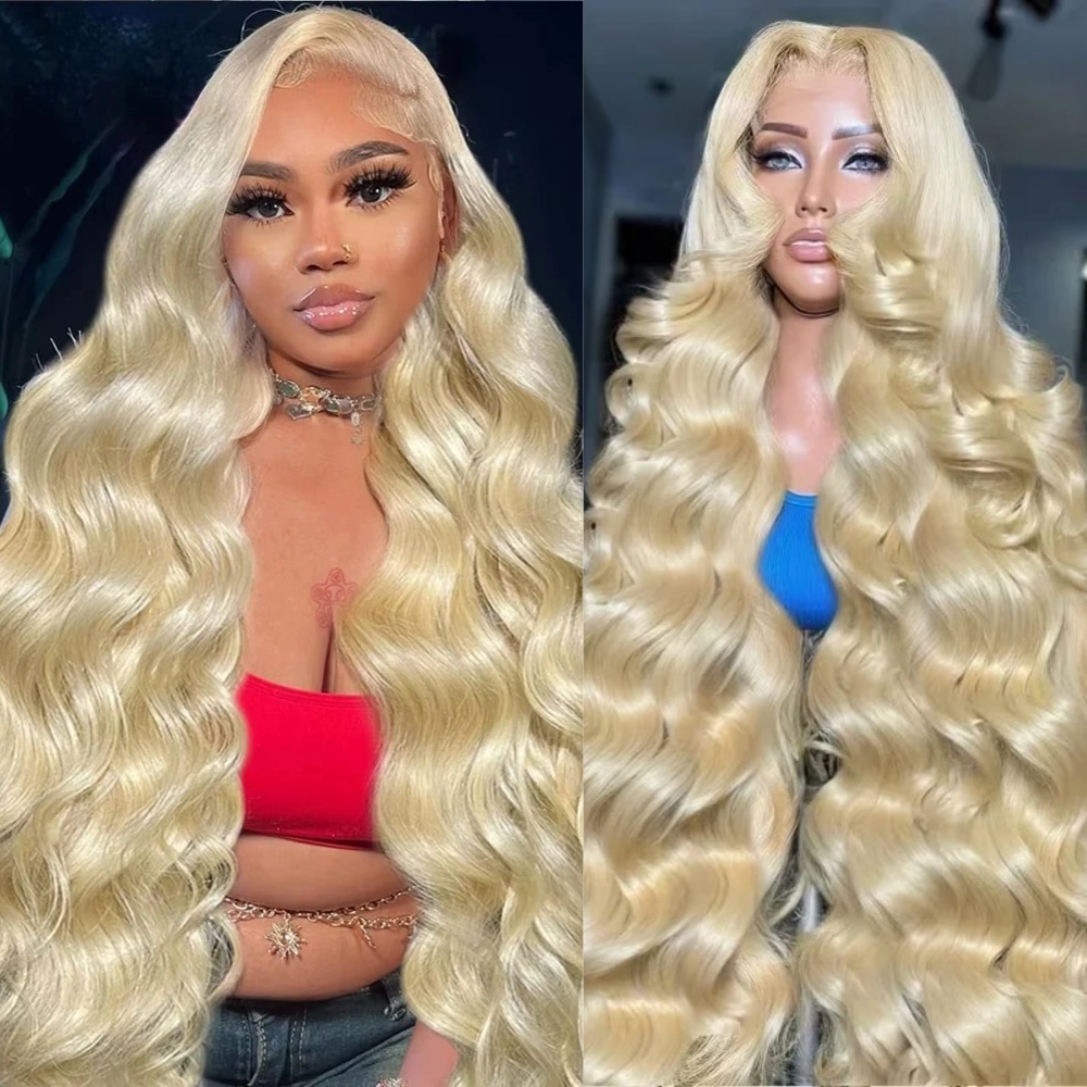 613 Blonde Body Wave Lace Front Wig - 26 30 İnç 613 Sarı Peruklar