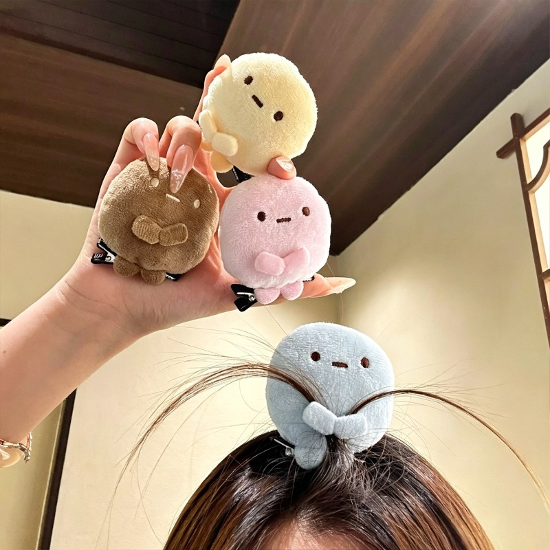 Hair Clips - 4 adet Sevimli Sumikko Gurashi Peluş