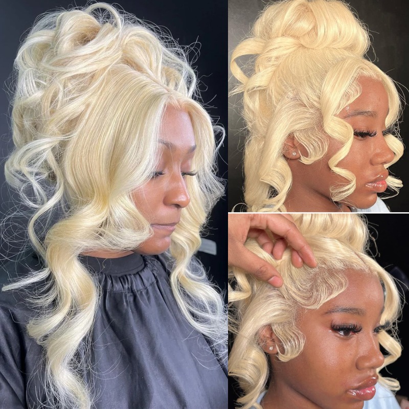 613 Blonde Body Wave Lace Front Wig - 13x4 13x6 360 HD Şeffaf 613