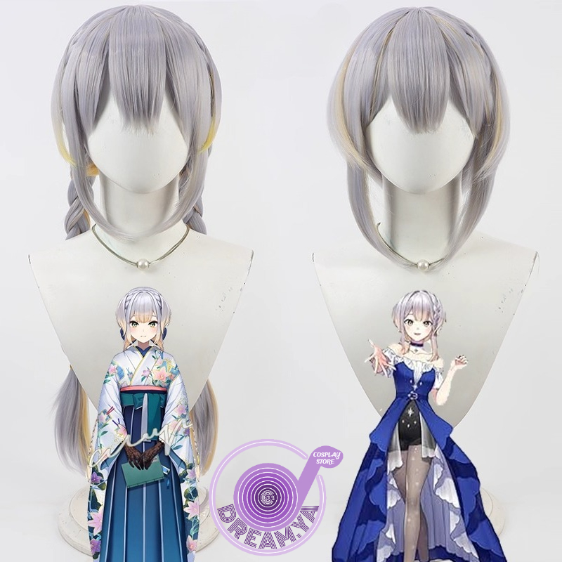 Synthetic Wigs - Shioriha Ruri Cosplay Peruk Vtuber Gri