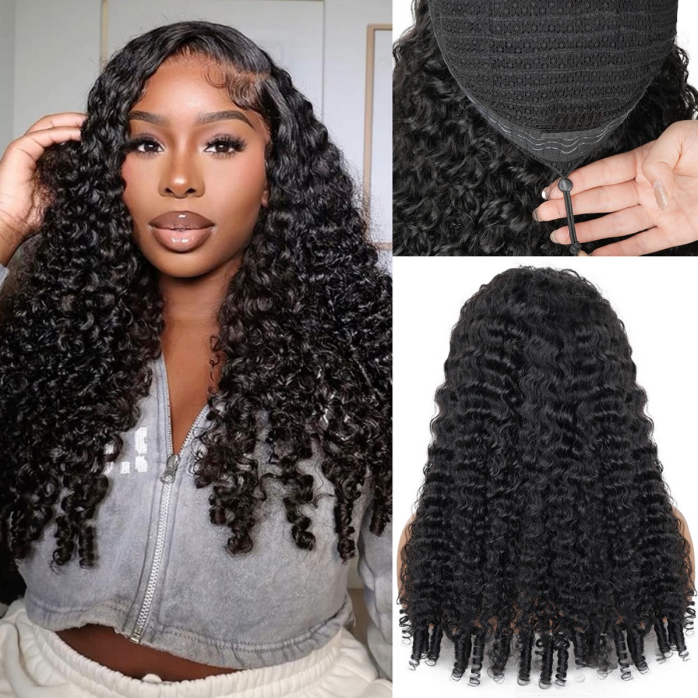 Human Hair Wigs - Doğal Renkli Burma Kıvırcık Dalgalı Yapıştırıcısız