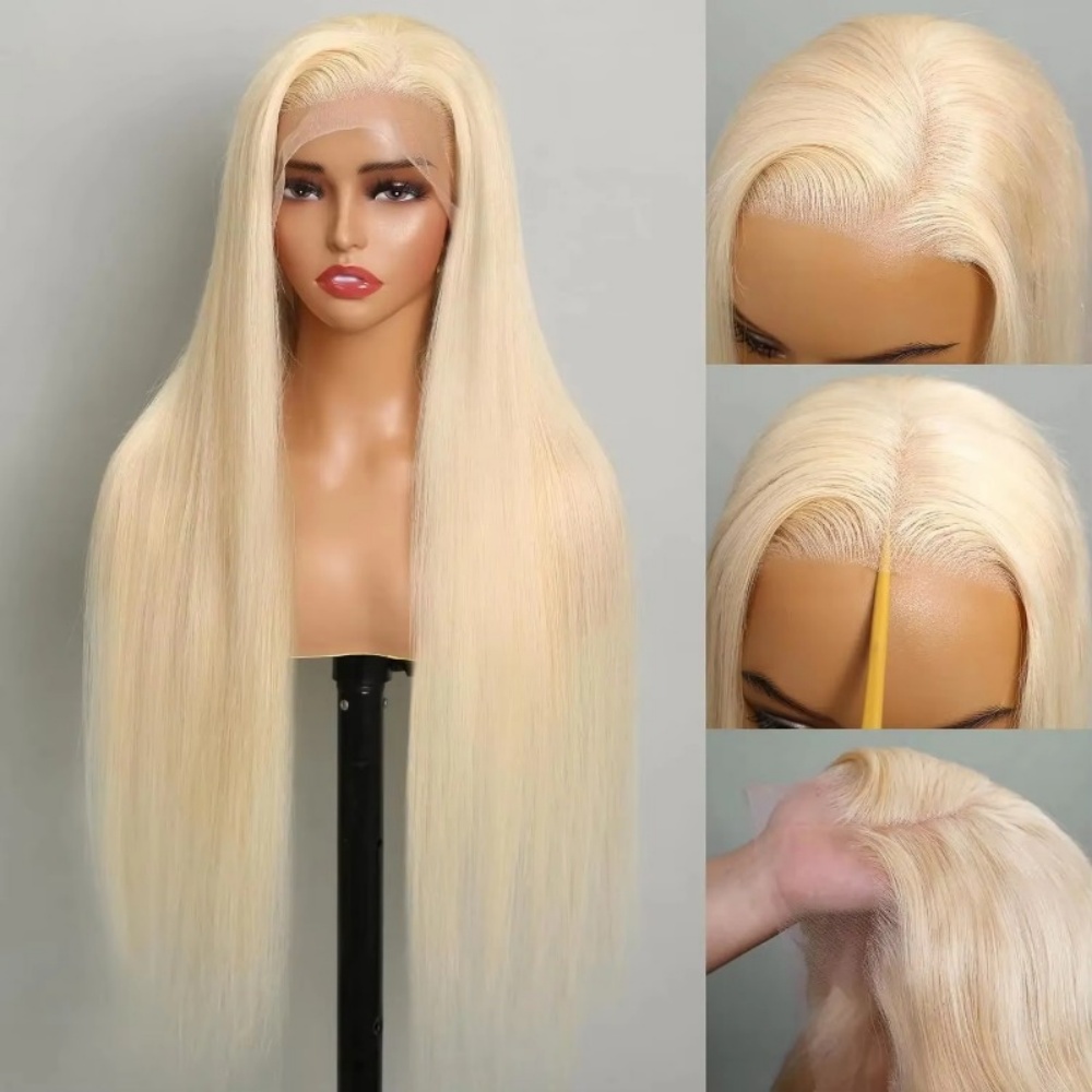 Hd Lace Frontal Wig Human Hair Pre Plucked - 613 Sarı İnsan Saçı Peruk HD