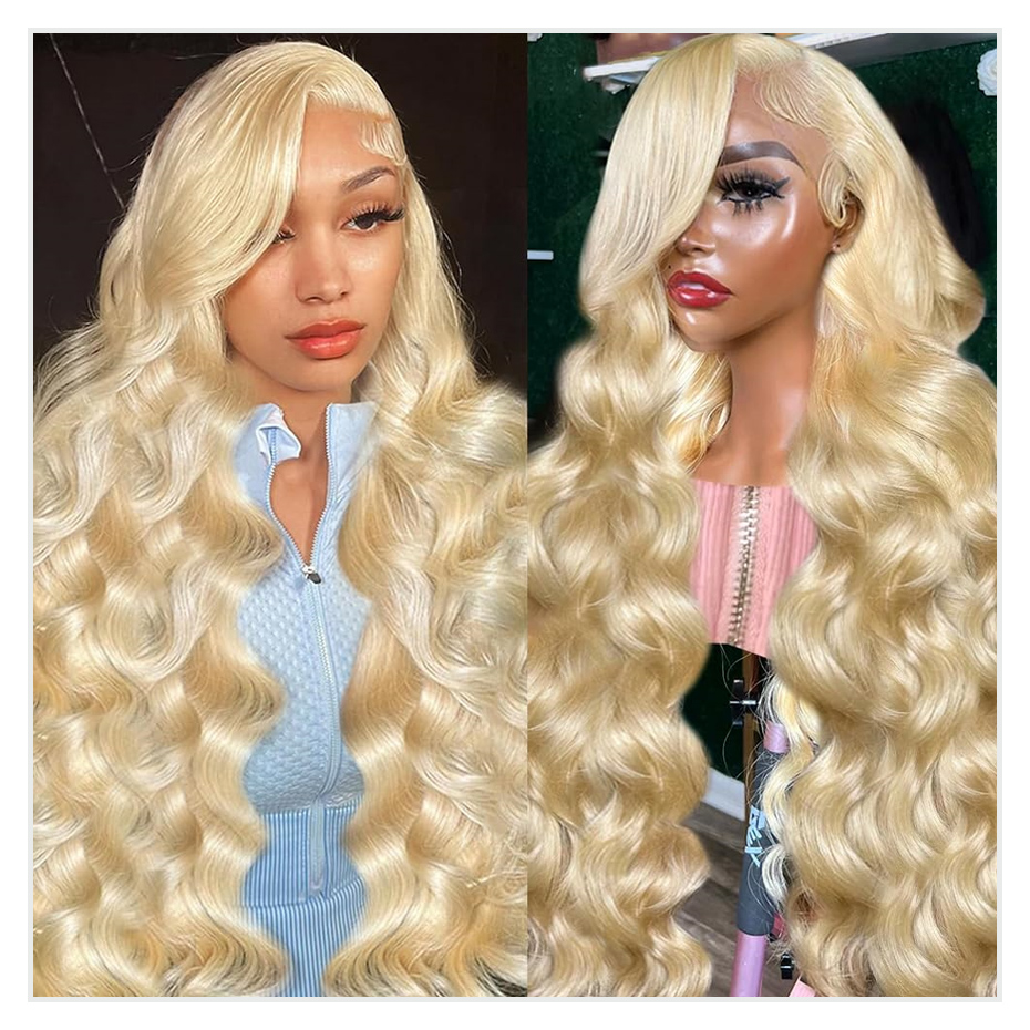 613 Blonde Body Wave Lace Front Wig - 613 Bal Sarısı 13x4 Dantel Ön