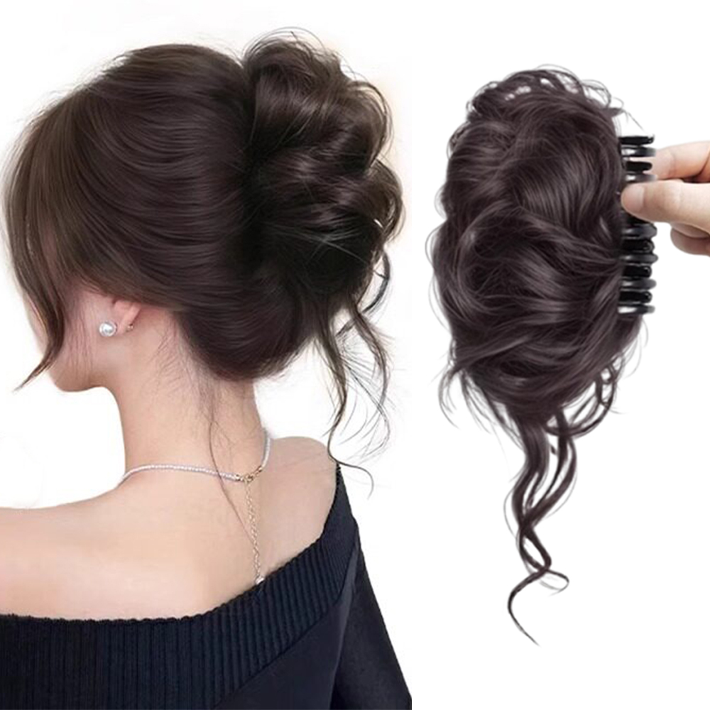 Claw Clip Messy Bun Hair Piece - 1 adet zarif Chignon Bun uzatma