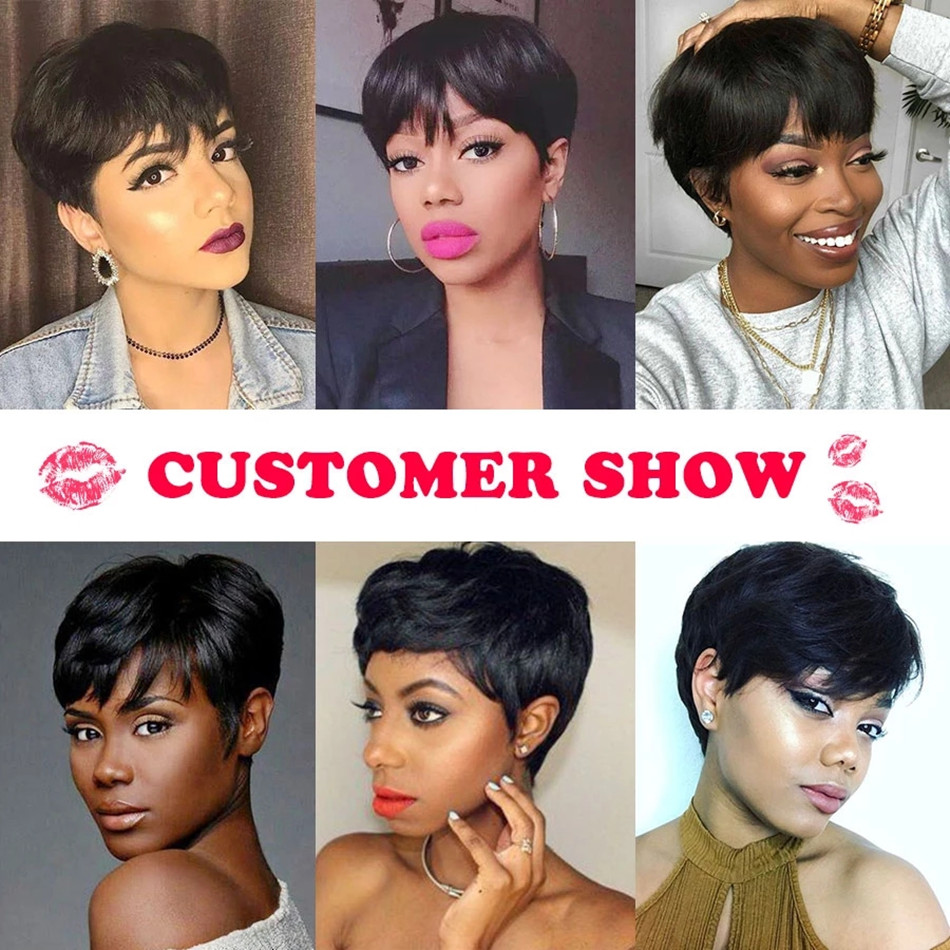 Kısa, İnsan Saçından Yapılmış  - Short Pixie Cut Wig Human Hair Cheap incelemesi ve fiyatı