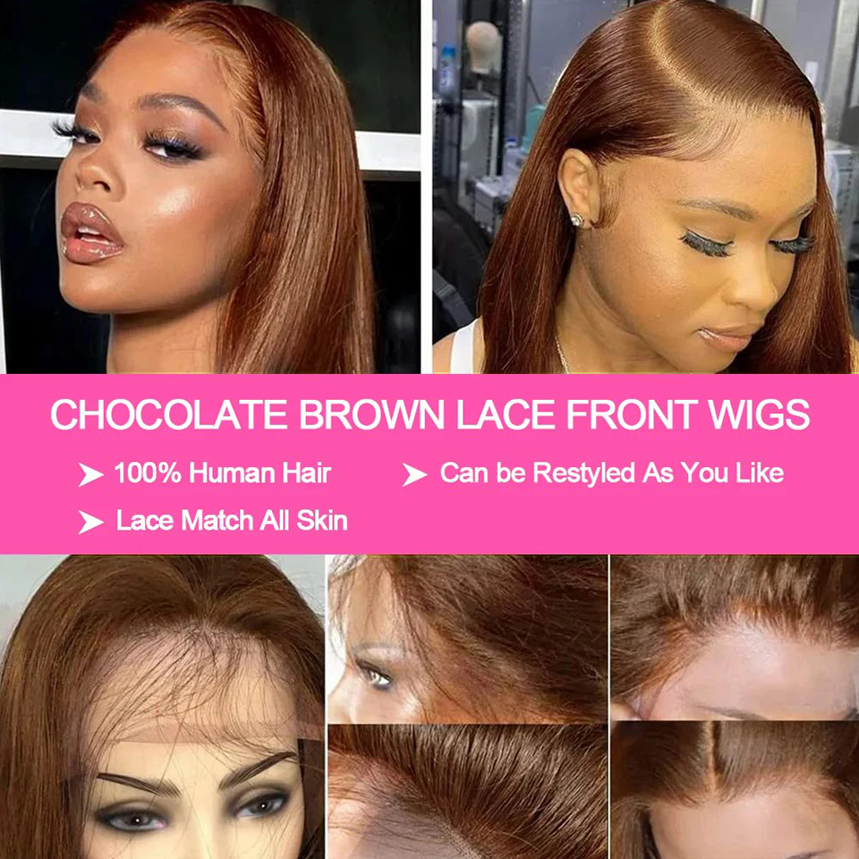 13x4 Çikolata Kahverengi Düz B - Glueless Wear And Go Human Hair Wig incelemesi ve fiyatı