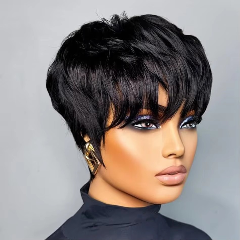 Kadın Kısa Pixie Kesim Gerçek  - Short Pixie Cut Wig Human Hair Cheap incelemesi ve fiyatı