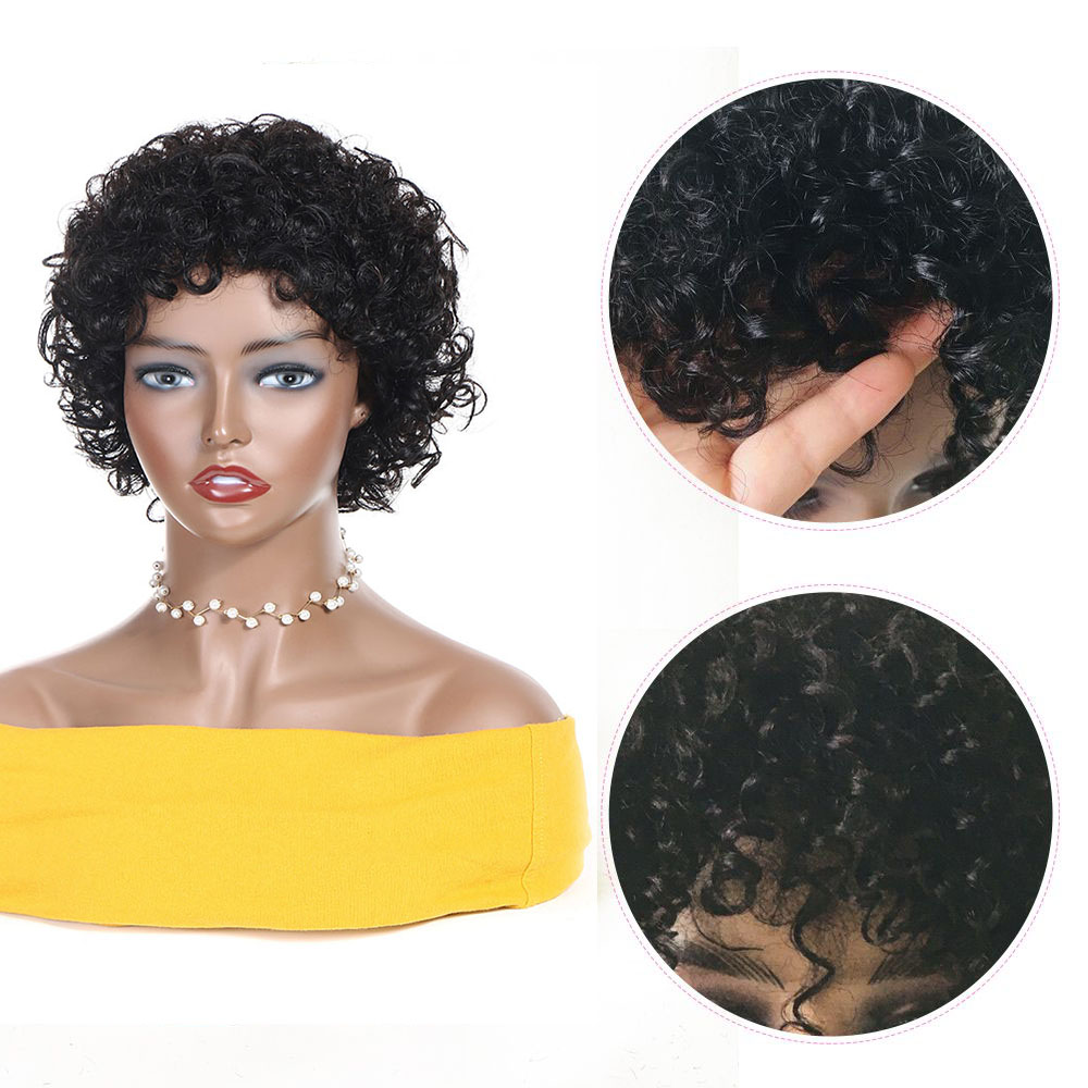 Kısa Peri Kesim Peruk Kıvırcık - Short Pixie Cut Wig Human Hair Cheap incelemesi ve fiyatı