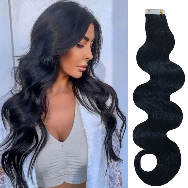 İnsan saç uzatma uzun vücut da - Invisible Tape In Extensions Real Hair incelemesi ve fiyatı