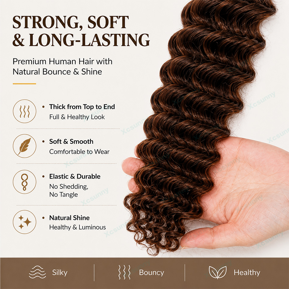 Renk # 4/30 Boho Örgüler İnsan - Water Wave Bulk Human Hair For Braiding incelemesi ve fiyatı