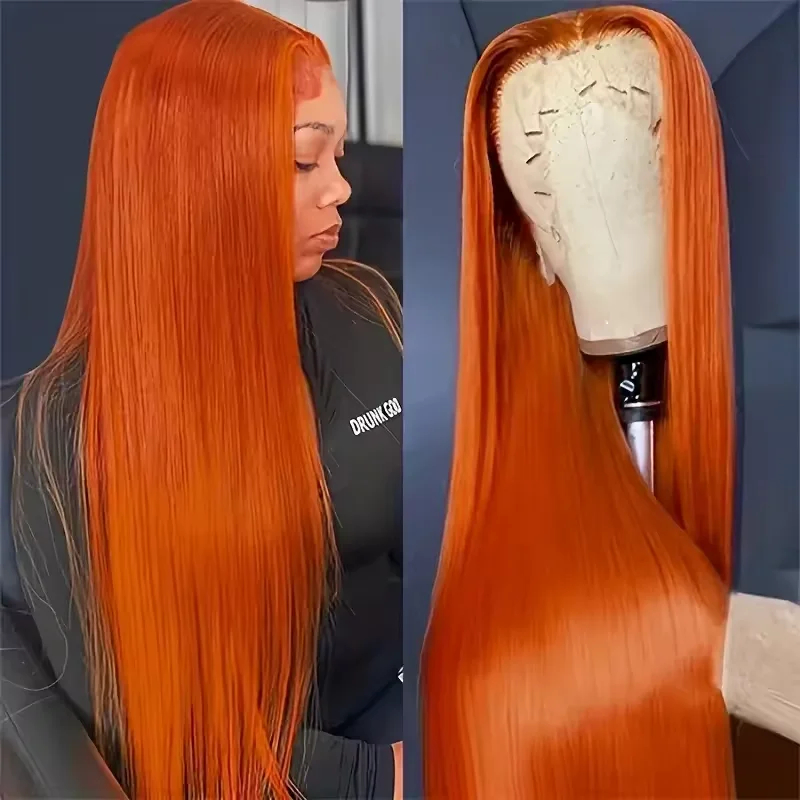 350 #   Renkli Turuncu Zencefi - Hd Lace Frontal Wig Human Hair Pre Plucked incelemesi ve fiyatı