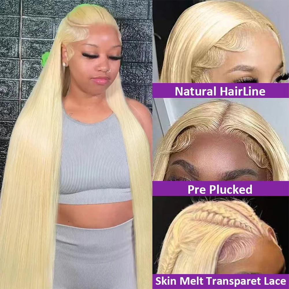 %200 Yoğunluk 613 Sarı Düz 13x - Hd Lace Frontal Wig Human Hair Pre Plucked incelemesi ve fiyatı