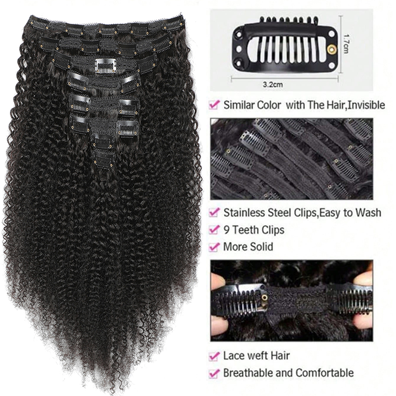 Afro İnsan Saç Uzantıları Klip - Seamless Clip In Hair Extensions Human Hair incelemesi ve fiyatı