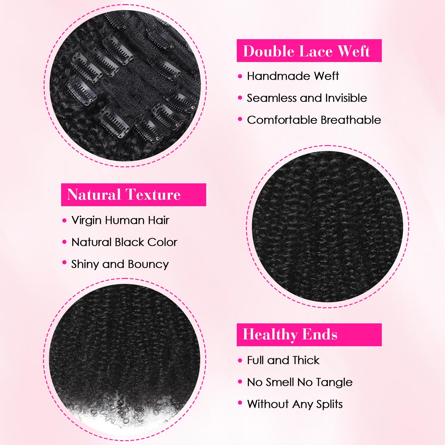 Afro Kıvırcık Klipsli Gerçek R - Seamless Clip In Hair Extensions Human Hair incelemesi ve fiyatı